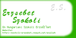 erzsebet szokoli business card